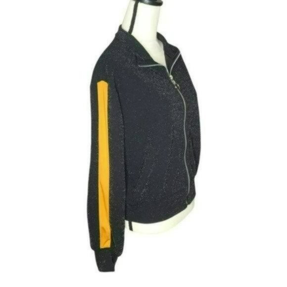 Wild Fable Black Zip Long Sleeves Shimmer Casual Lightweight Sweater Size M - Picture 7 of 13